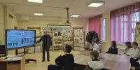 Профориентация доцентом кафедры идеологической работы и социальных наук УО "Военная академия Республики Беларусь" полковником в запасе Саблиным И.В.
